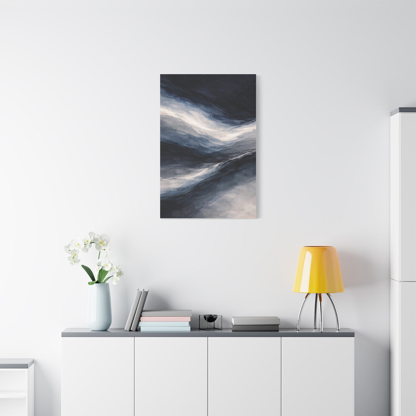 Navy Mist Horizon Abstraction Wall Art & Canvas Print