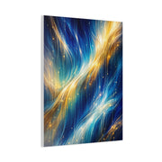 Blue-and-Gold Rain Abstract Wall Art & Canvas Print