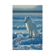 Arctic Fox Snow Minimal Portrait Wall Art & Canvas Print