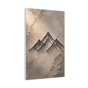 Minimalist Metal-Line Mountain Concept Wall Art & Canvas Print