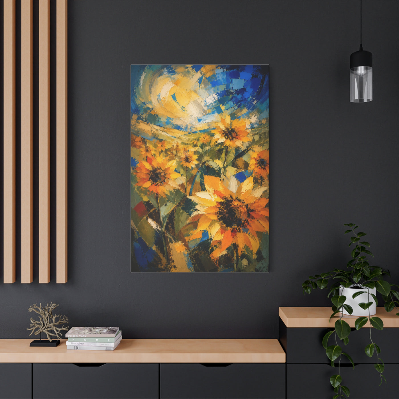Abstract Expressionist Sunflower Field Wall Art & Canvas Print