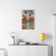 Palm Beach Poolside Retro Photograph Wall Art & Canvas Print