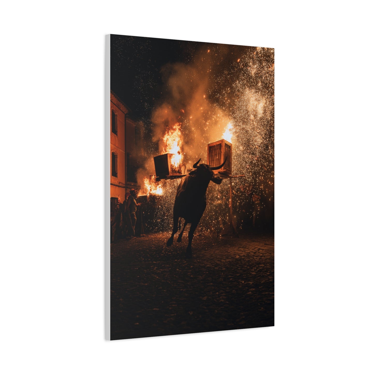 Toro de Júbilo Fire Bull Festival Wall Art & Canvas Print