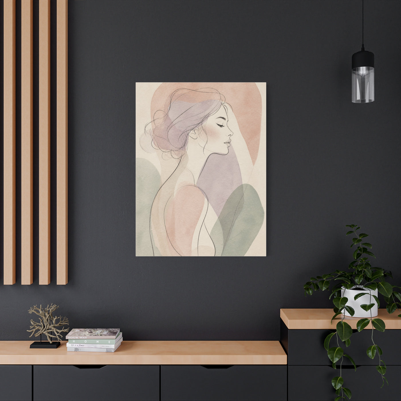 Soft Contour Feminine Portrait Wall Art & Canvas Print