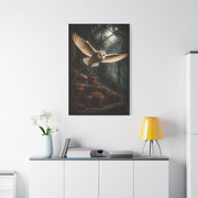 Gothic Greenhouse Flying Barn Owl Wall Art & Canvas Print
