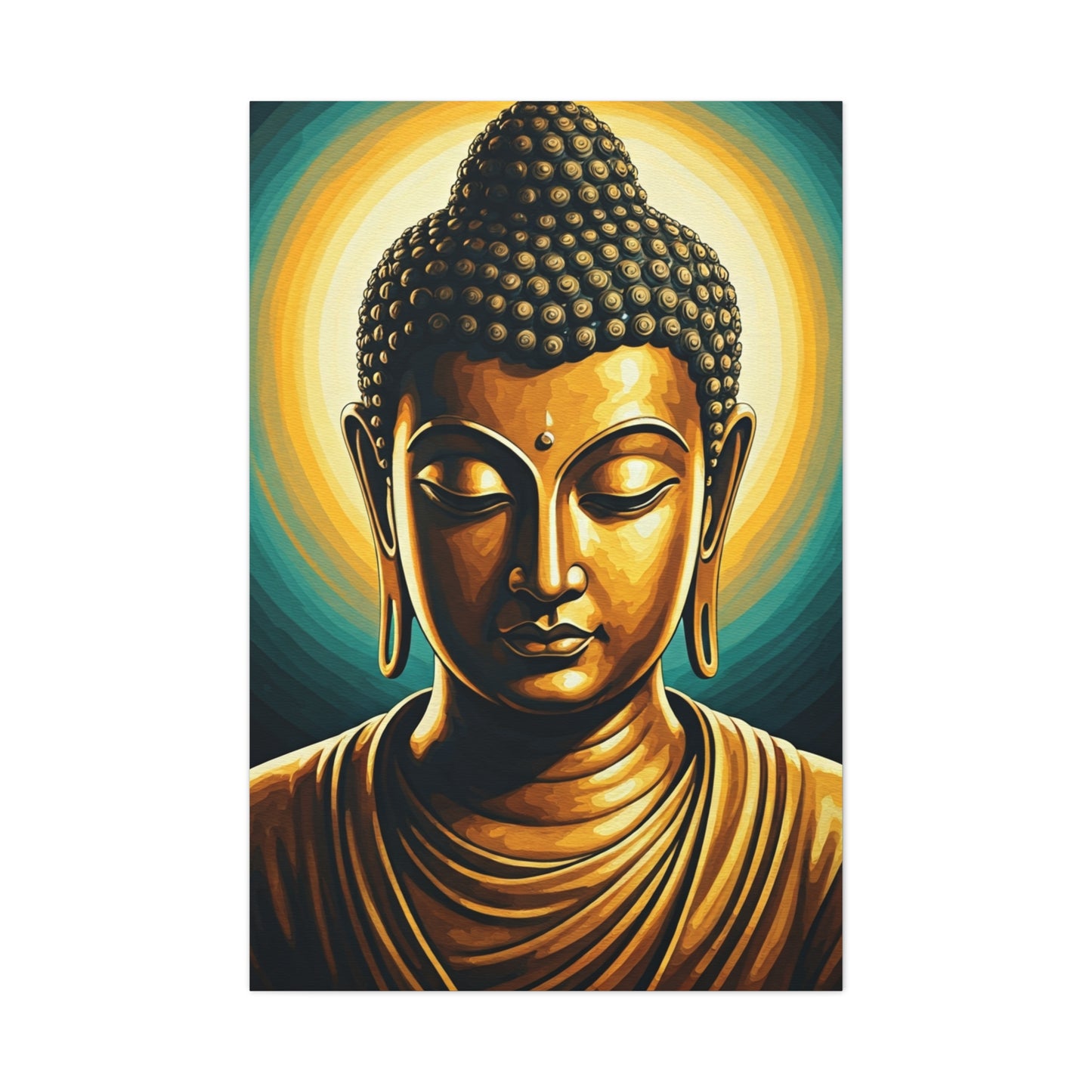 Radiant Serenity Buddha Portrait Wall Art & Canvas Prints