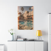 Palm Beach Poolside Retro Photograph Wall Art & Canvas Print