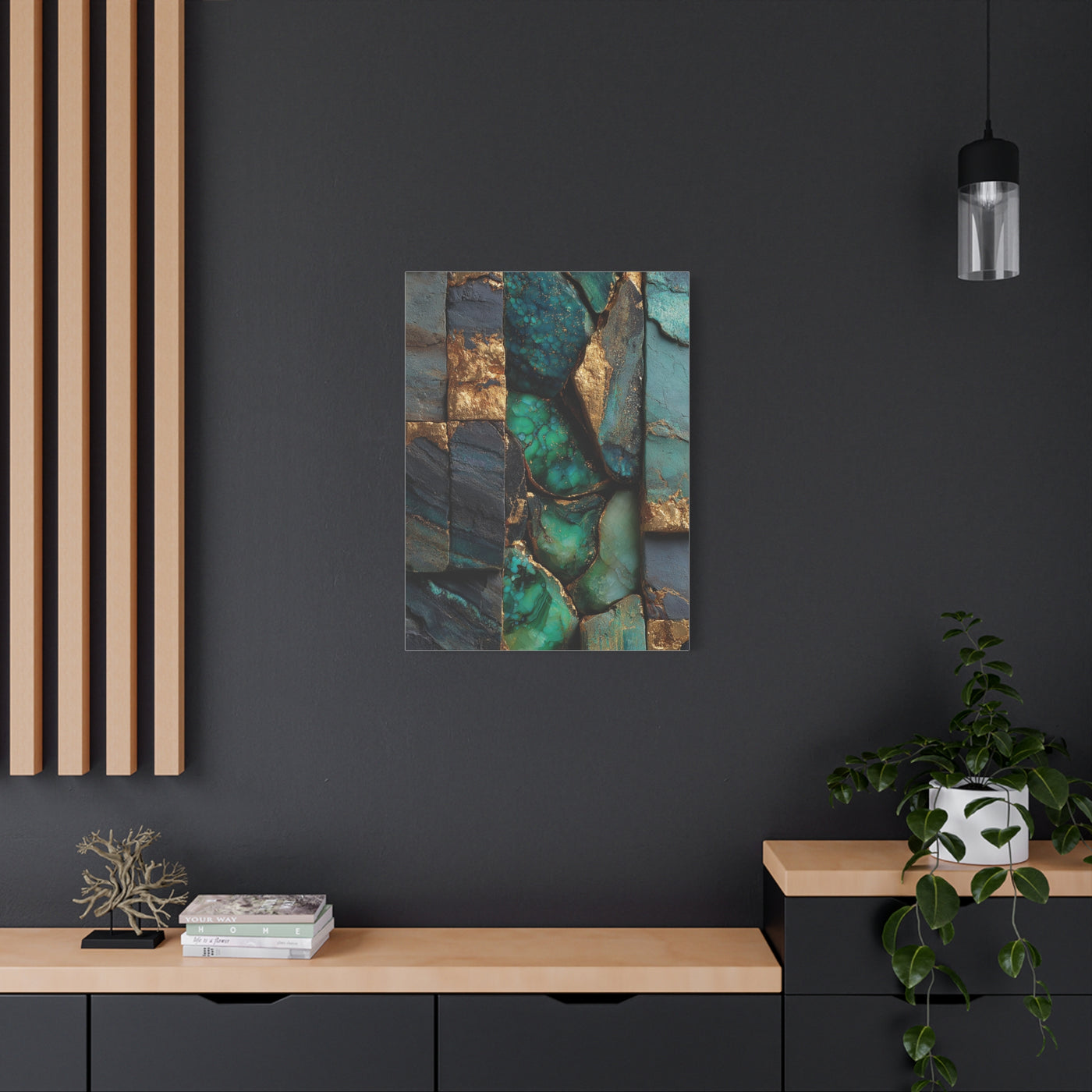 Emerald Stone Abstract Luxe Wall Art & Canvas Print