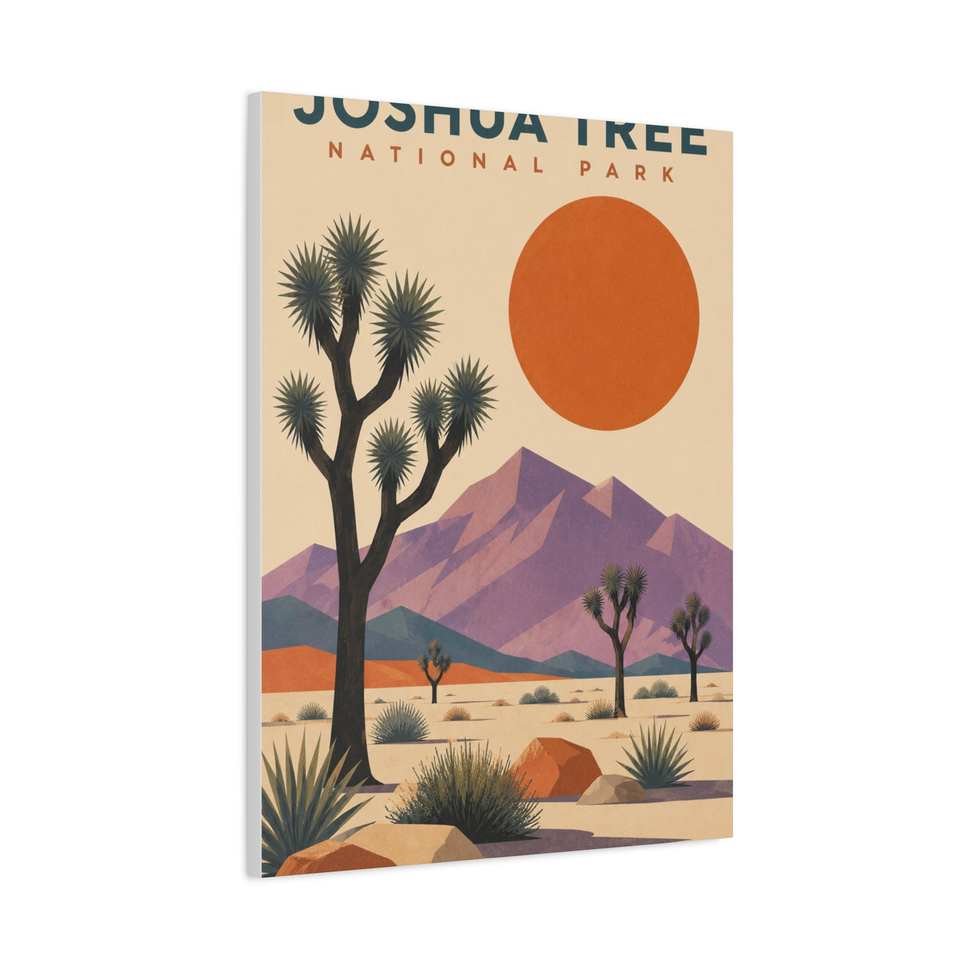 Joshua Tree National Park Retro Poster Southwest Wall Art & Canvas Print