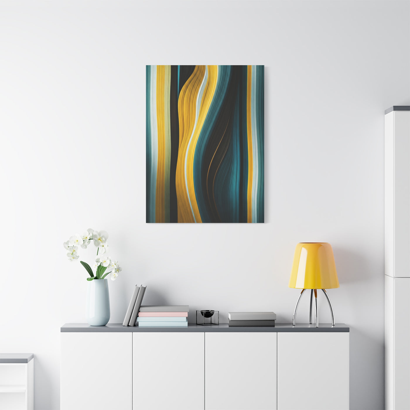 Vertical Gold Flow Abstract Wall Art & Canvas Prints
