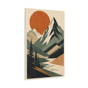 Mid-Century Graphic Sunset Mountain Wall Art & Canvas Print