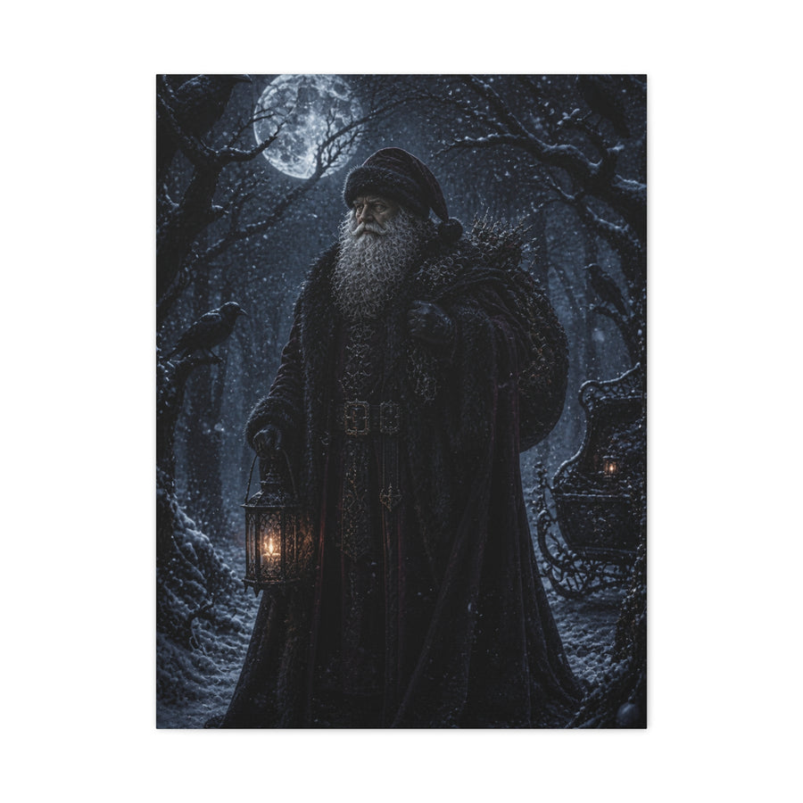 Gothic Moonlit Santa Forest Wall Art & Canvas Print
