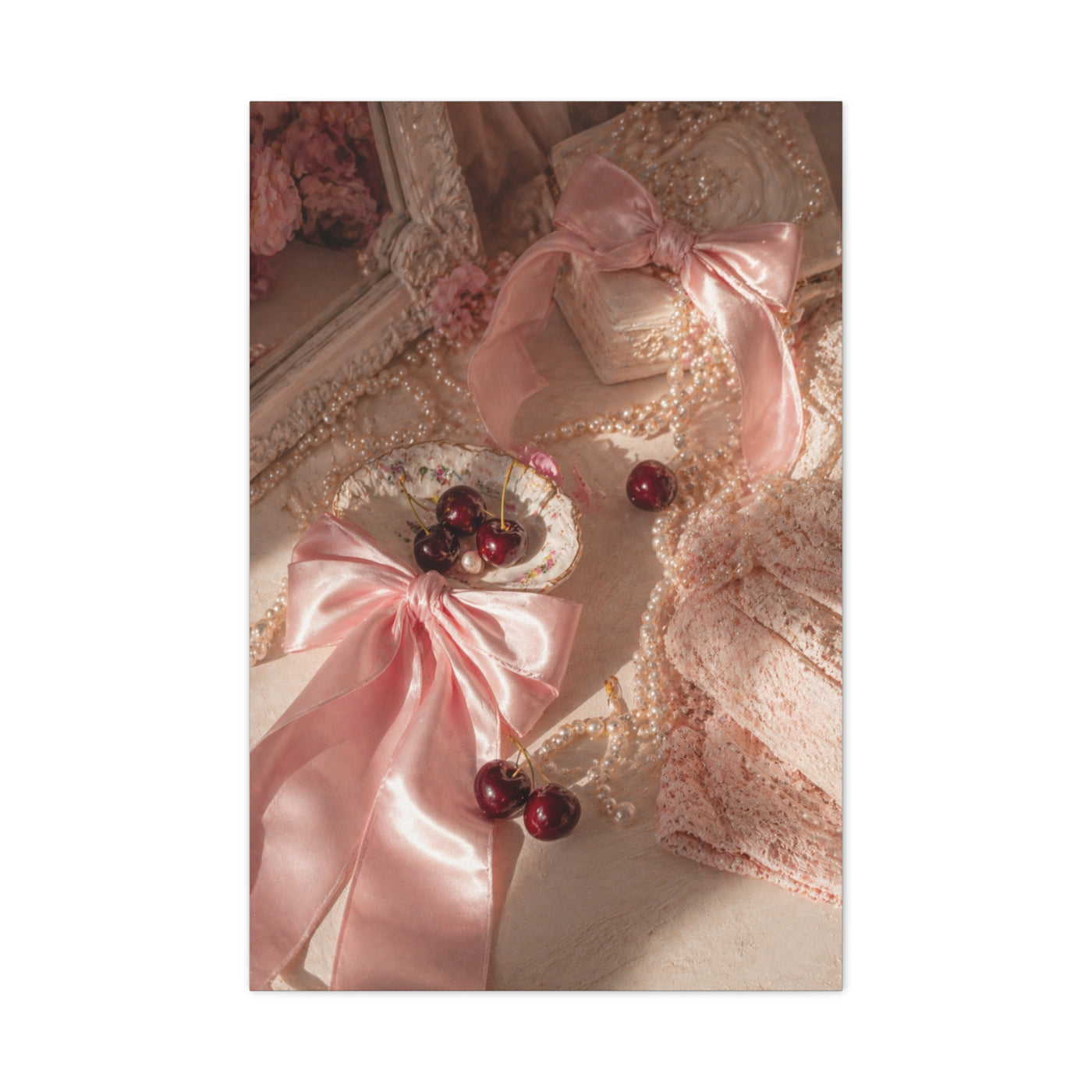 Coquette Satin Bow Still Life Wall Art & Canvas Print