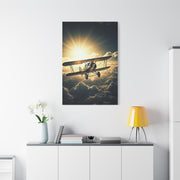 Sunlit Vintage Biplane Flight Wall Art & Canvas Prints