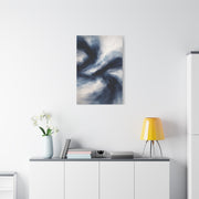 Expressive Navy Brush Flow Abstraction Wall Art & Canvas Print