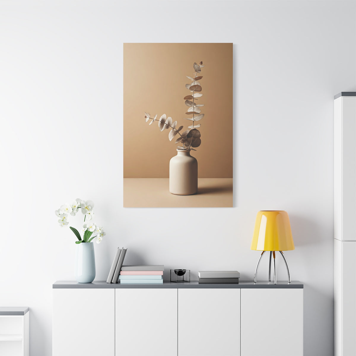 Eucalyptus Stem in Ceramic Vase Wall Art & Canvas Prints