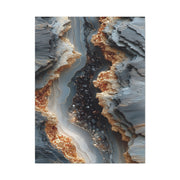 Silver Geode Mineral Abstract Wall Art & Canvas Print