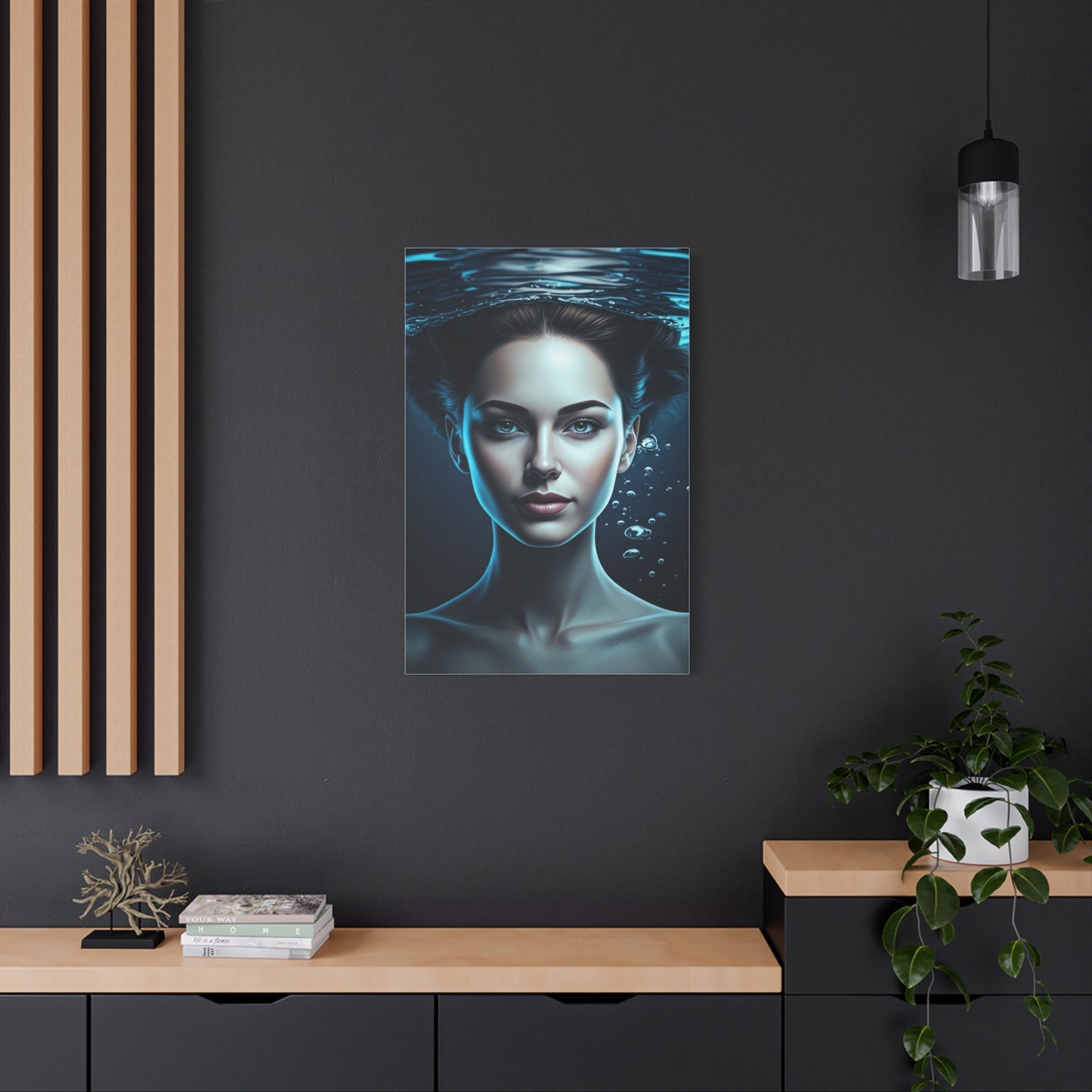 Underwater Woman Portrait with Floating Hair Wall Art & Canvas Prints