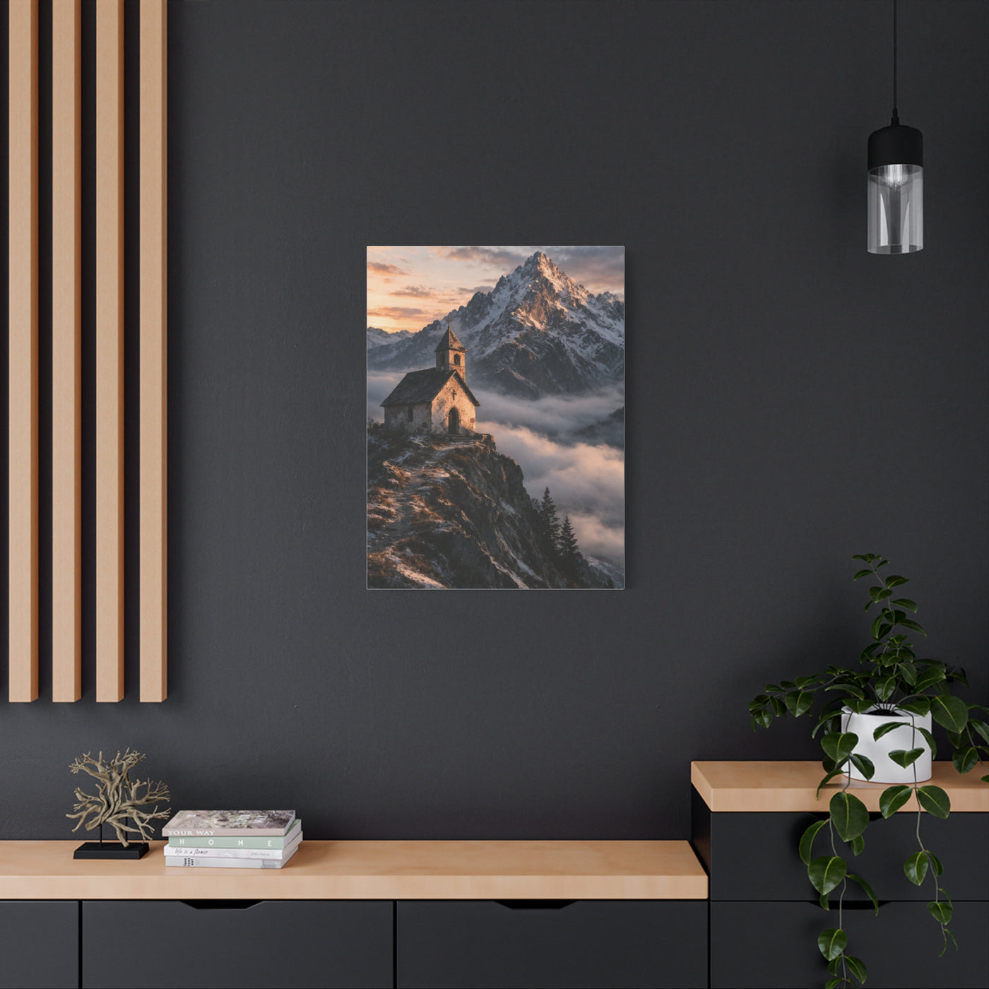Lone Alpine Chapel Sunrise Wall Art & Canvas Print