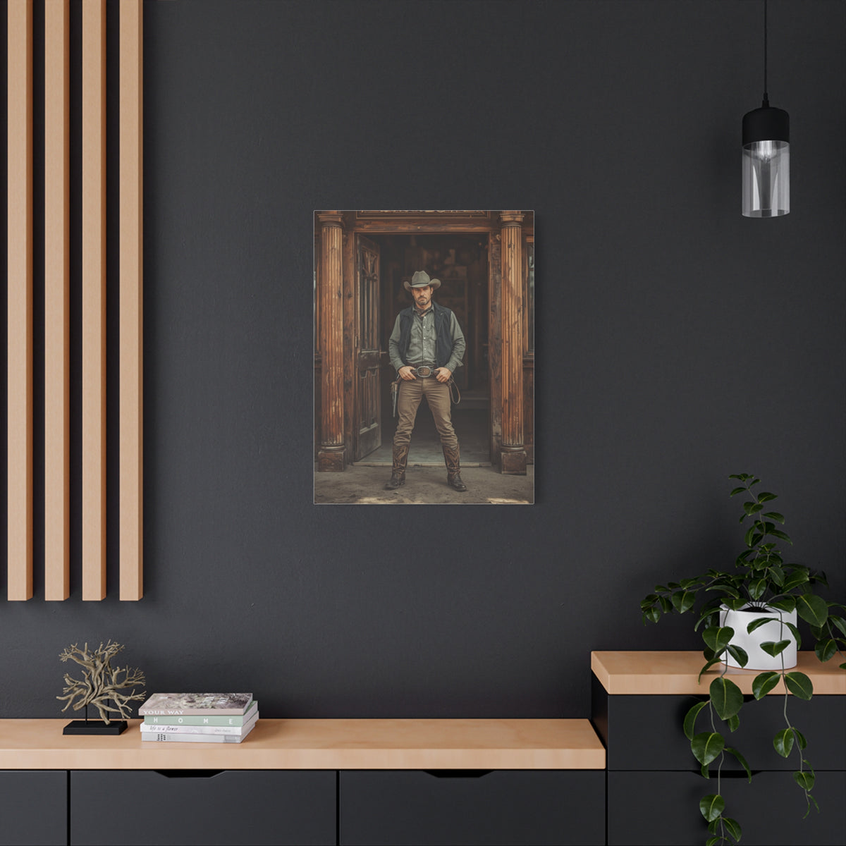 Gunslinger Outside the Saloon Wall Art & Canvas Print