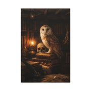 Dark Academia Majestic Barn Owl Library Study Wall Art & Canvas Print