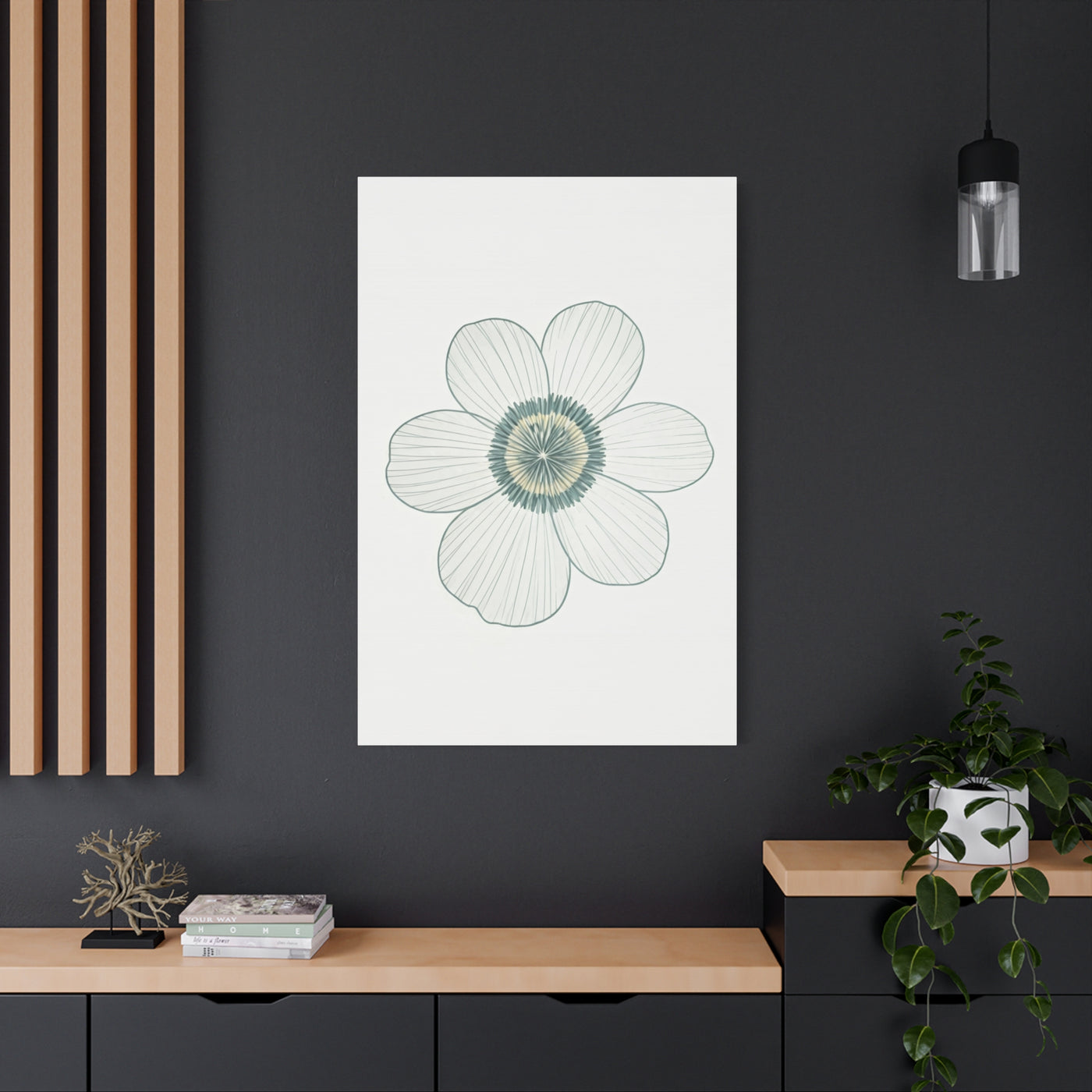 Minimal Line Floral Sketch Wall Art & Canvas Prints
