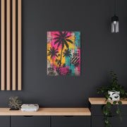Neon Graffiti Palm Paradise Tropical Wall Art & Canvas Print
