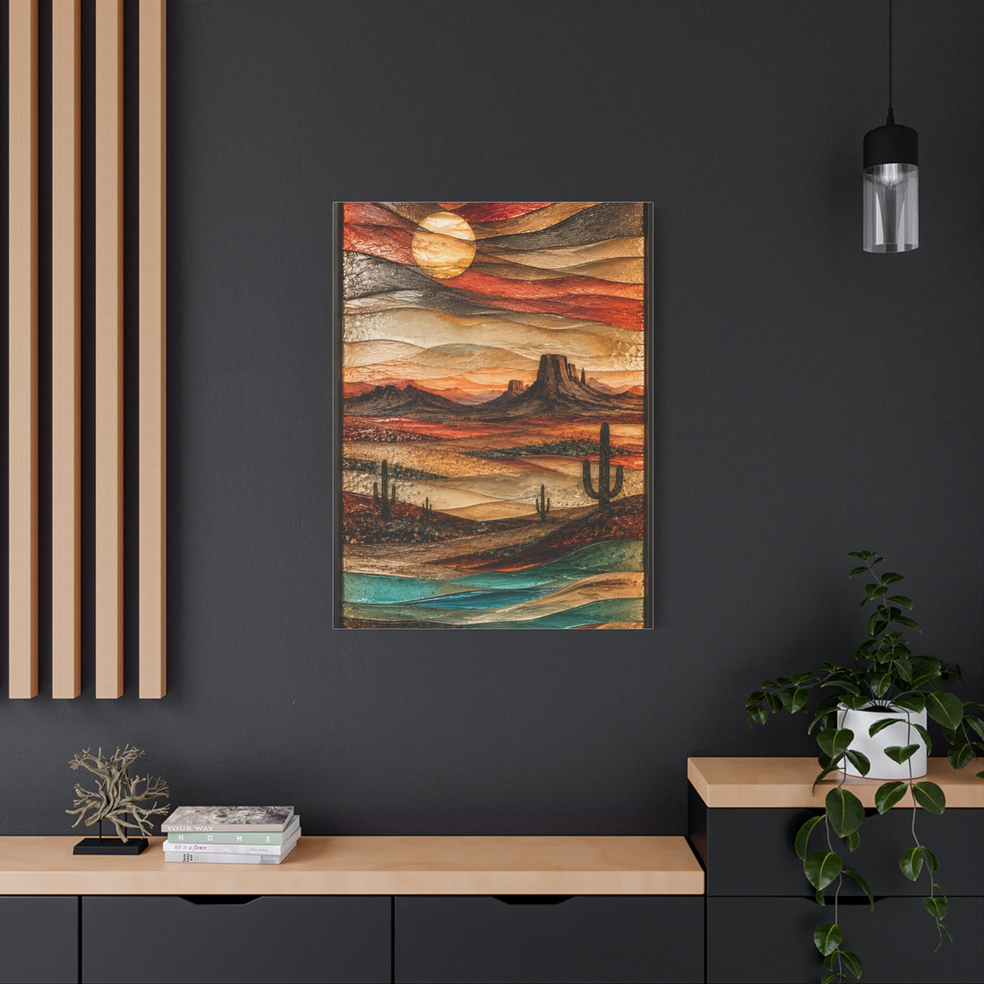 Fused Glass Desert Mirage Southwest Wall Art & Canvas Print