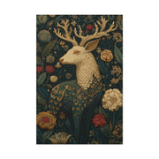 Ornamental Folk Deer Woodland Wall Art & Canvas Print