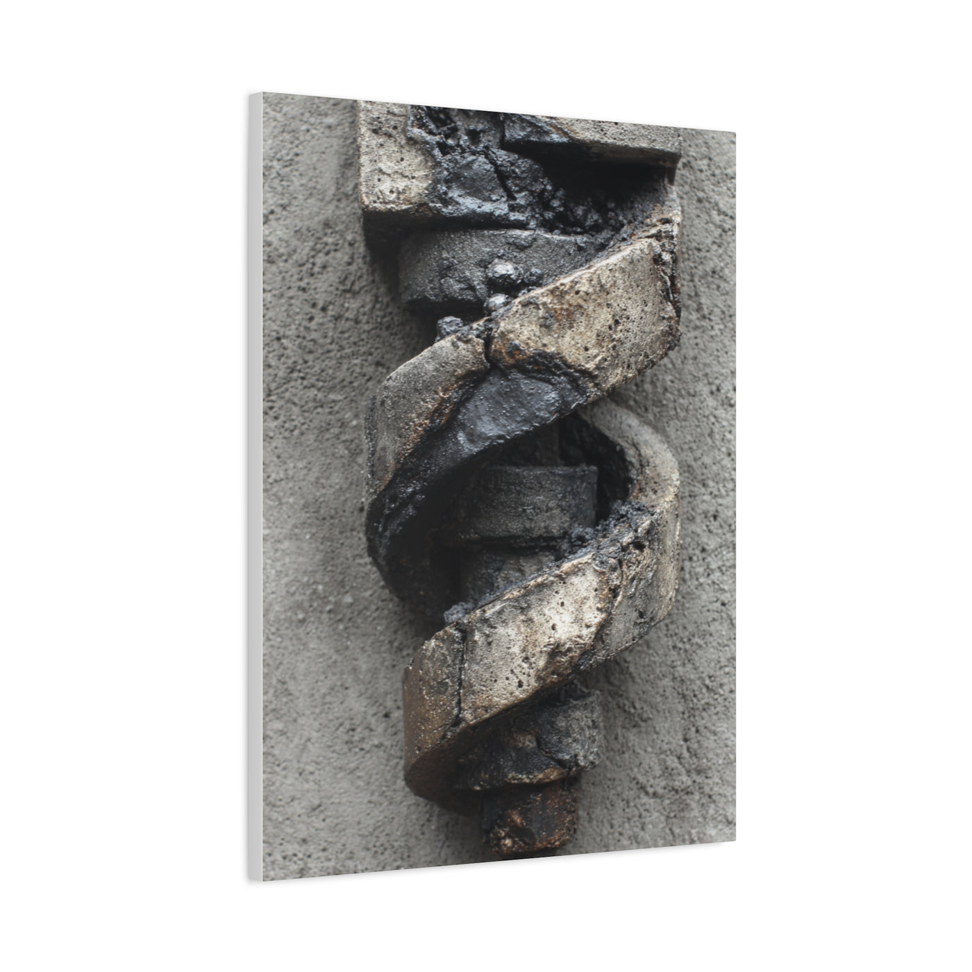 Weathered Spiral Stone Sculpture Wall Art & Canvas Print