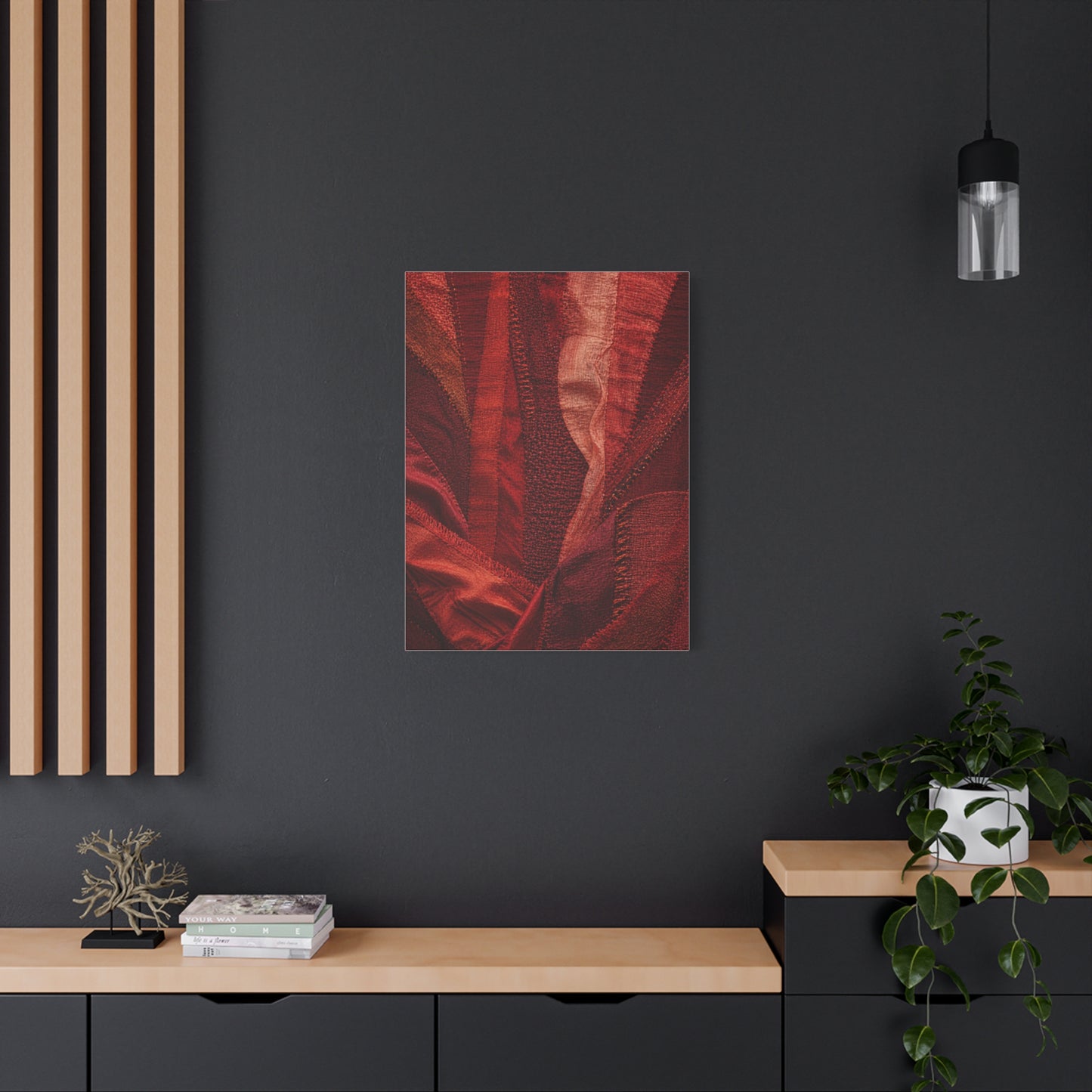 Red Textile Layered Fabric Abstraction Wall Art & Canvas Print