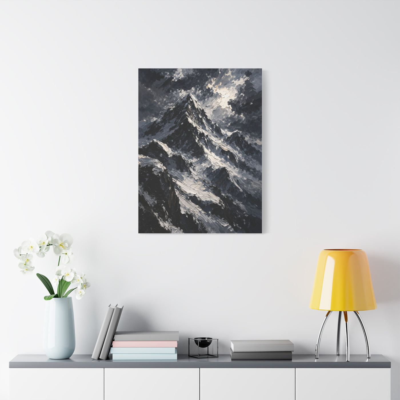 Impasto Oil Alpine Peak Wall Art & Canvas Print