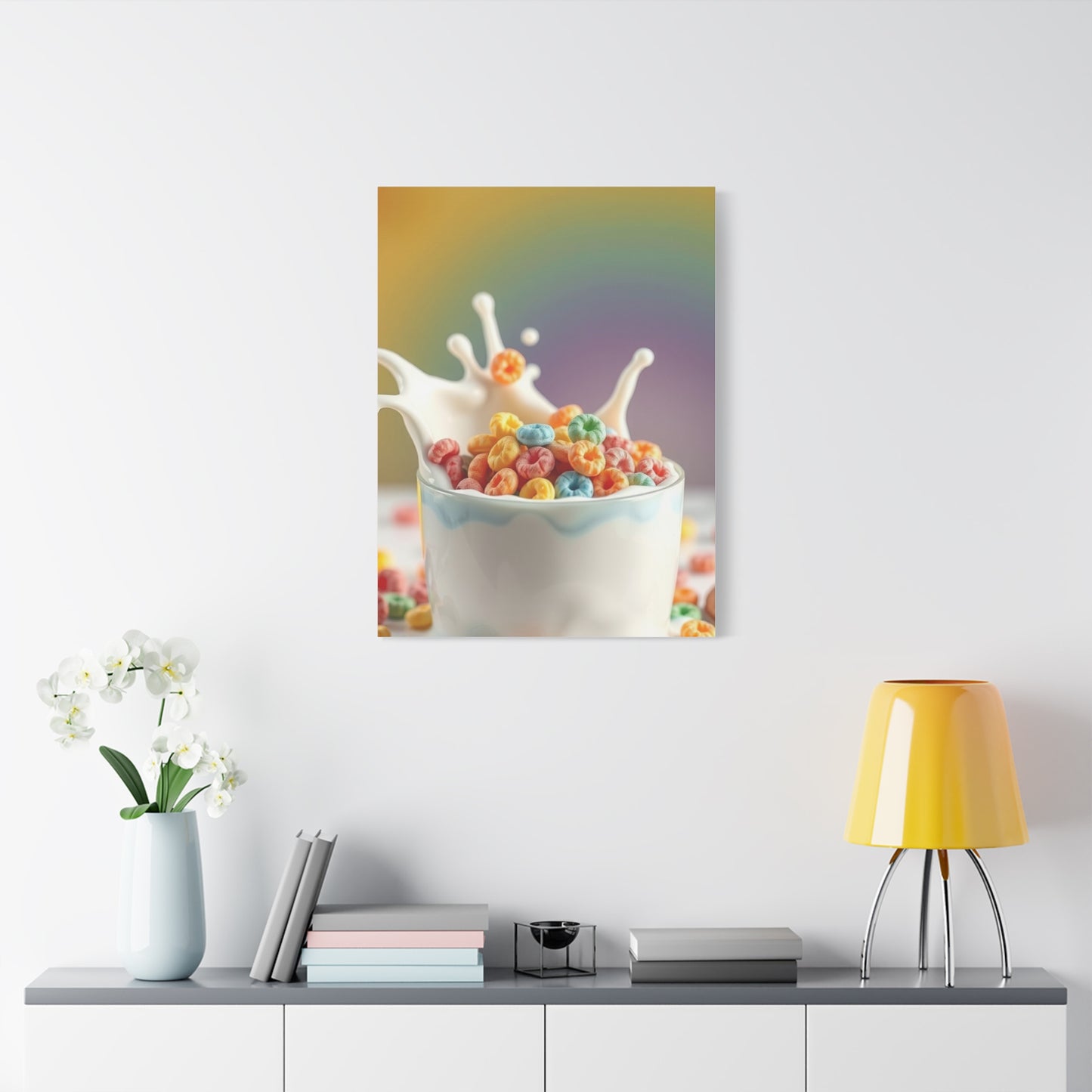 Fruit Loops in Milk Art Premium Canvas 18 Wall Art & Canvas Print