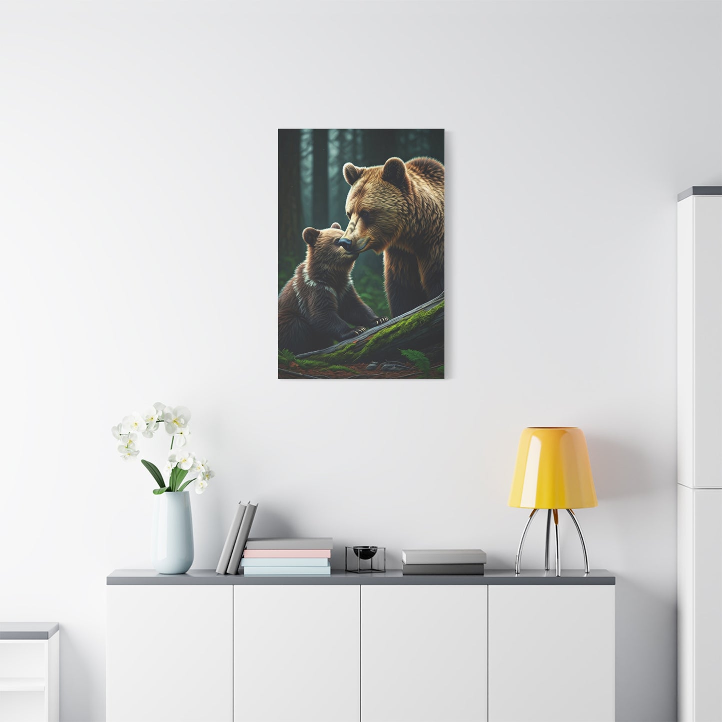 Mother and Cub Bear Forest Wall Art & Canvas Prints