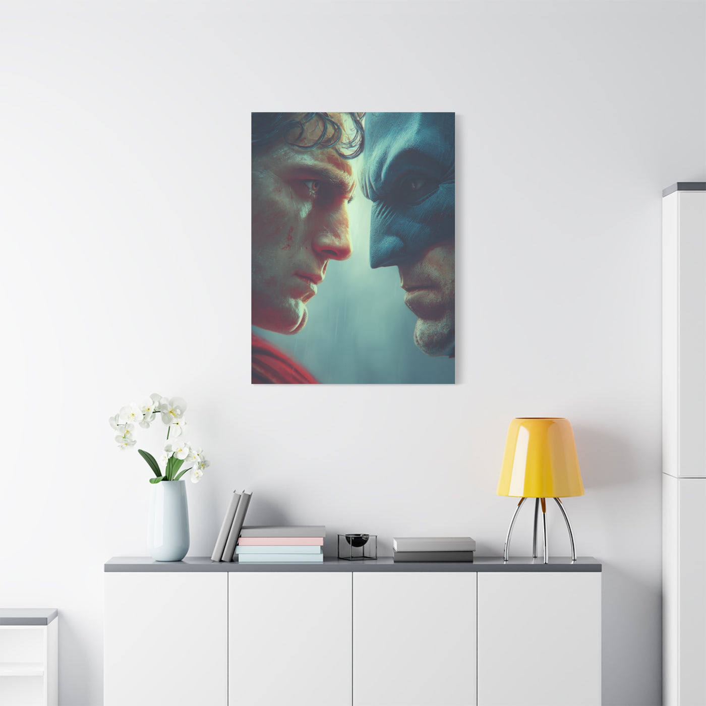 Batman vs Superman Intense Close-Up Poster Wall Art & Canvas Print