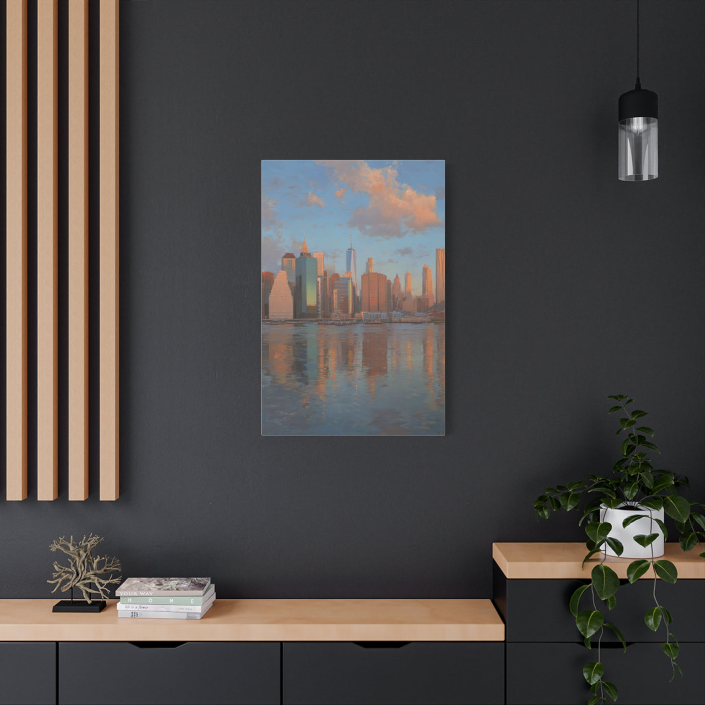 New York Skyline Morning Reflection Wall Art & Canvas Print
