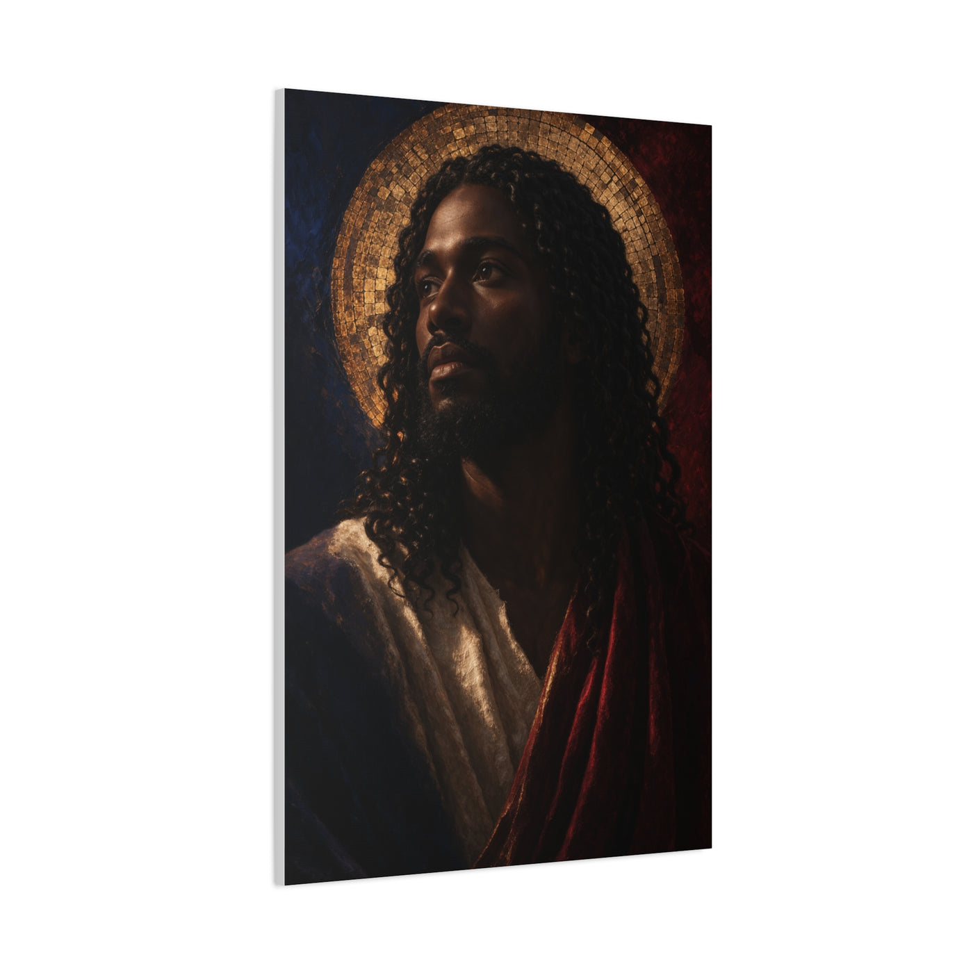 Christ with Golden Halo Contemporary Portrait Wall Art & Canvas Print
