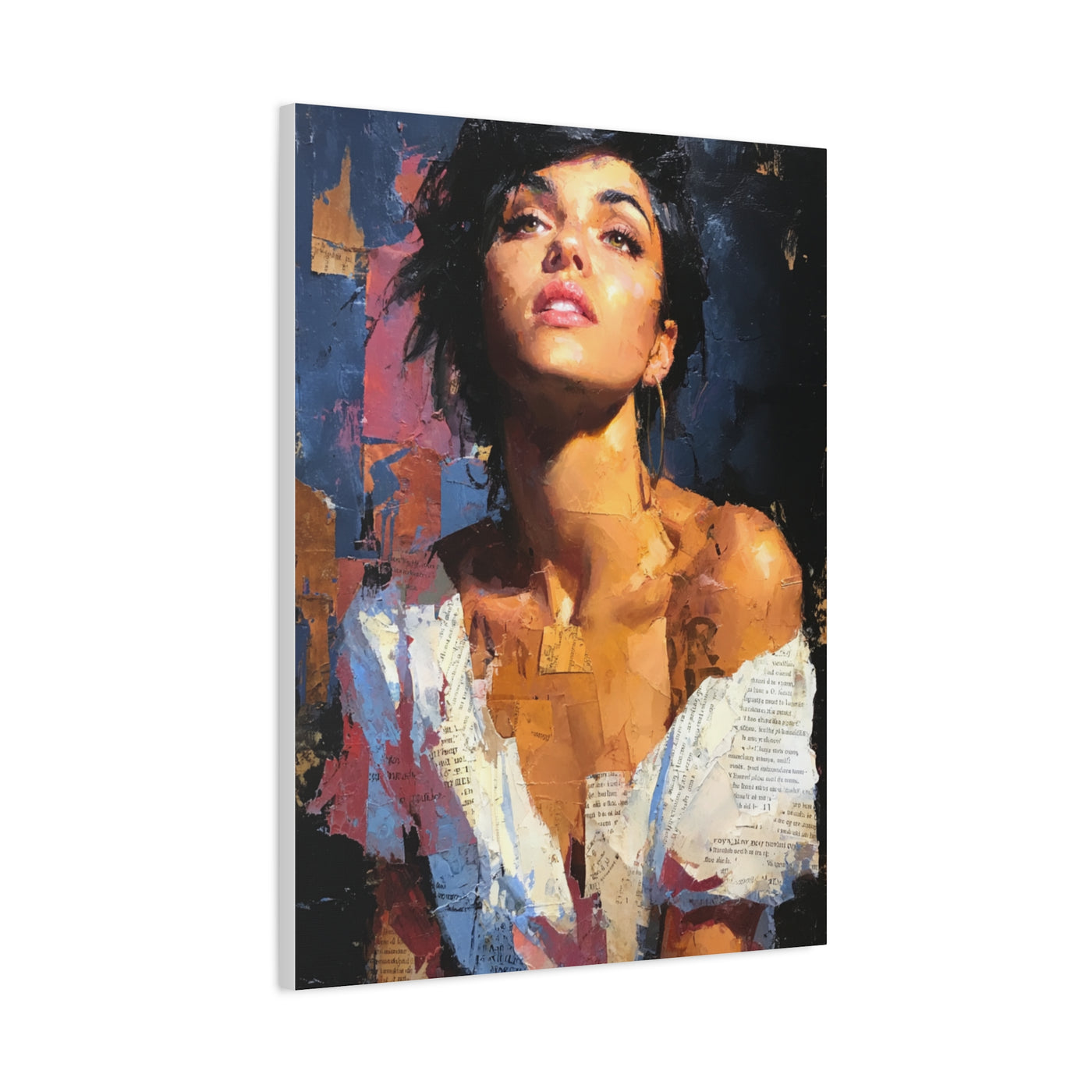 Expressive Fashion Collage Portrait Wall Art & Canvas Print