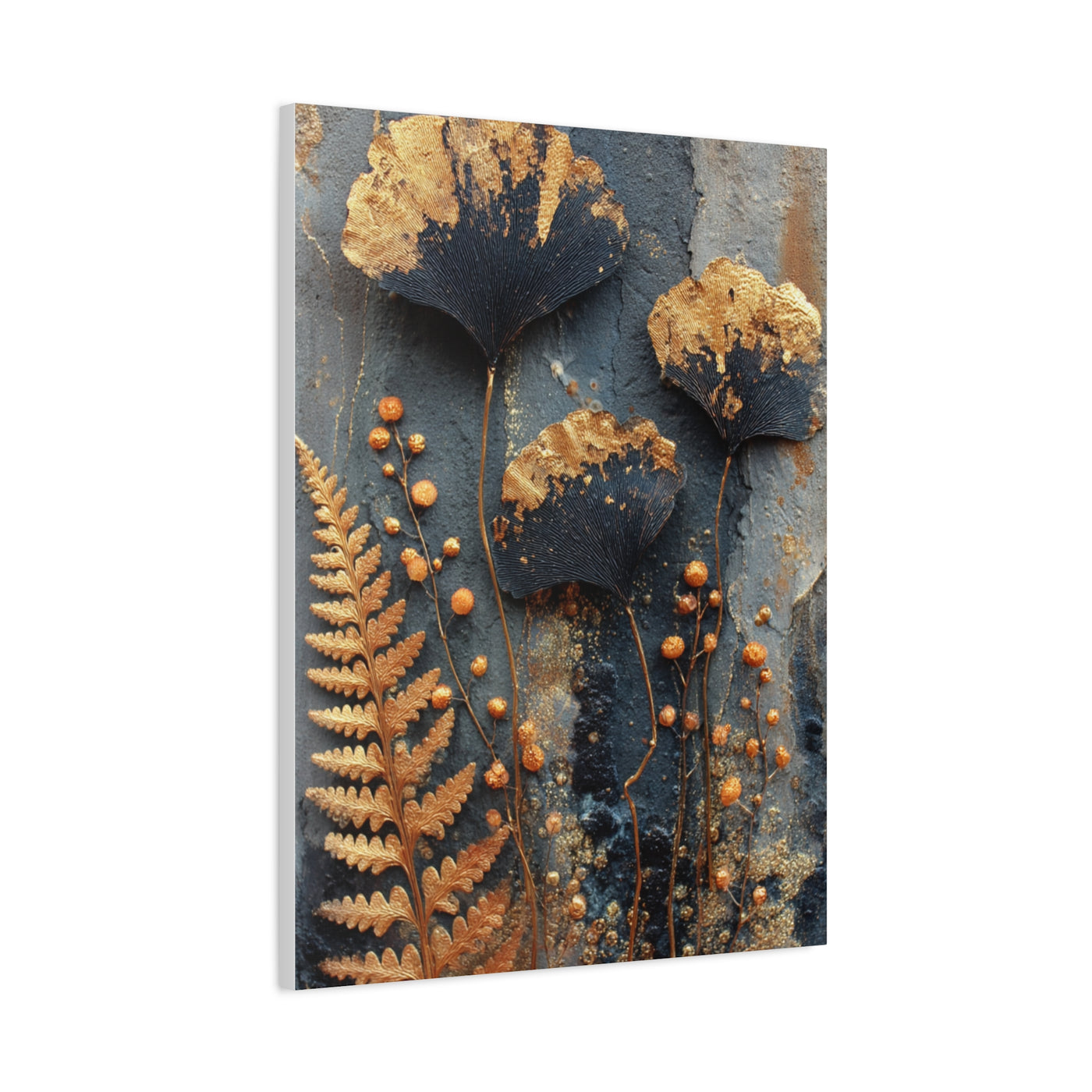 Dark Botanical Gold Leaf Study Wall Art & Canvas Print