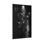 Noir Jazz Saxophone Alley Wall Art & Canvas Print