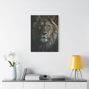 Lion Close Portrait Intense Gaze Wall Art & Canvas Print