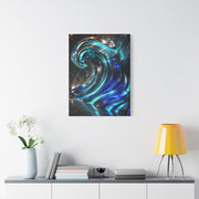 Glass & Steel Ocean Wave Architectural Sculpture Wall Art & Canvas Print