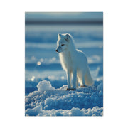 Arctic Fox Snow Minimal Portrait Wall Art & Canvas Print