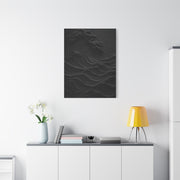 Dark Textured Wave Monochrome Statement Wall Art & Canvas Print