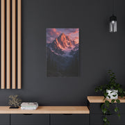 Rose Alpenglow Mountain Face Wall Art & Canvas Print
