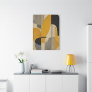 Organic Flow Mustard Curve Abstract Wall Art & Canvas Print