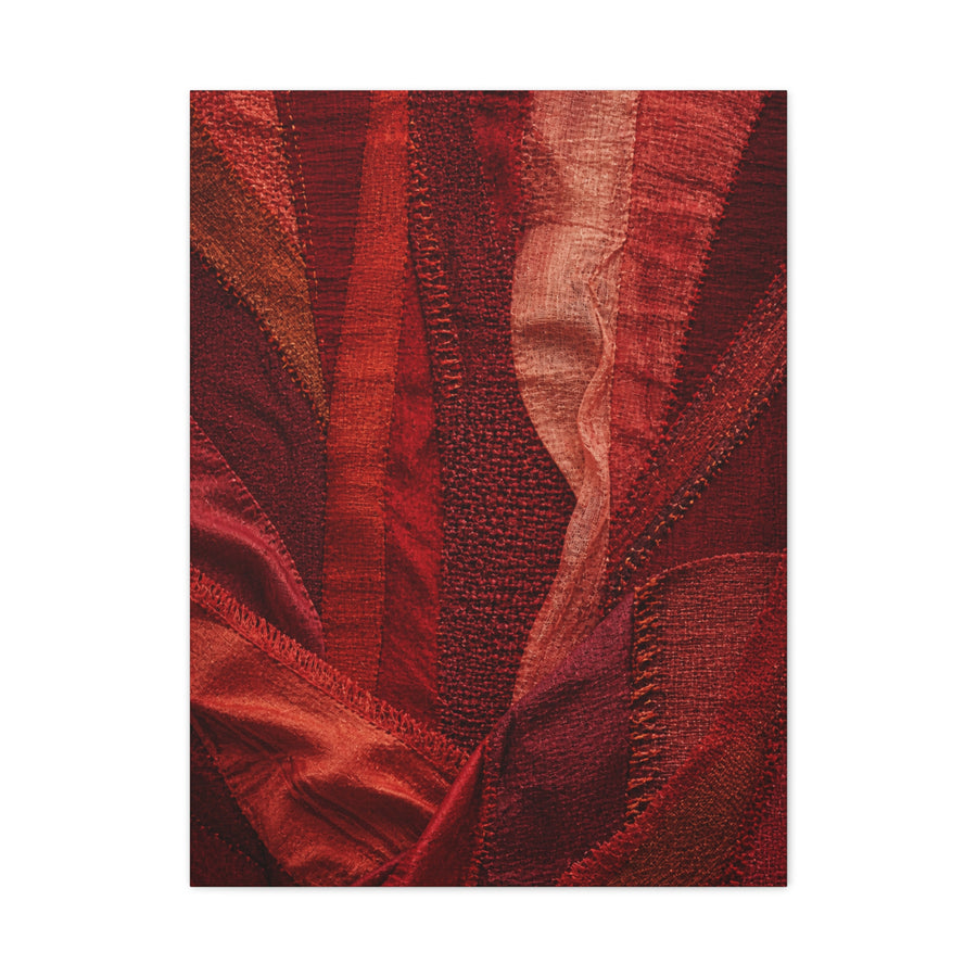 Red Textile Layered Fabric Abstraction Wall Art & Canvas Print