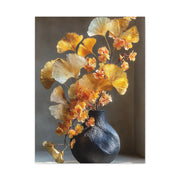 Gold Ginkgo Floral Vase Wall Art & Canvas Print