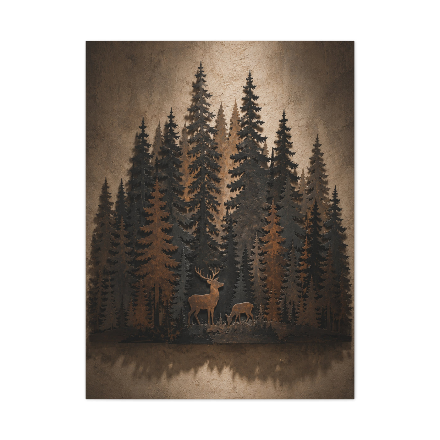 Forest Wildlife Silhouette Scene Trees Wall Art & Canvas Print