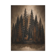 Forest Wildlife Silhouette Scene Trees Wall Art & Canvas Print